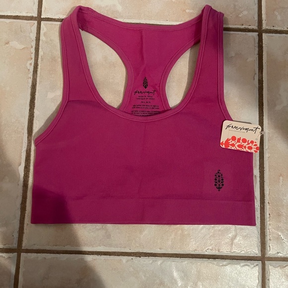 NWT | FP MOVEMENT CUTE RIBBED PINK SPORTS BRA - Picture 1 of 2